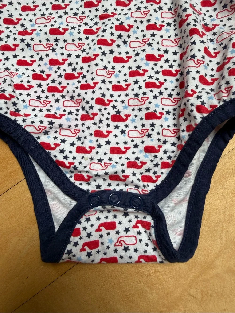 Vineyard Vines x Target Red, White and Blue Navy Whale Print Onesie - 3-6
